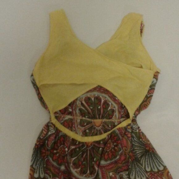 Angie Yellow Paisley Dress M - Picture 4 of 5